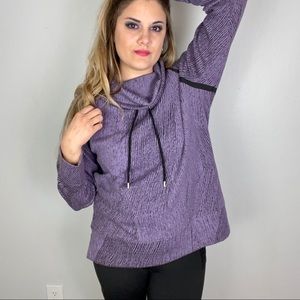 Kirkland Jacquard Cowl Neck Pullover Sweatshirt XL